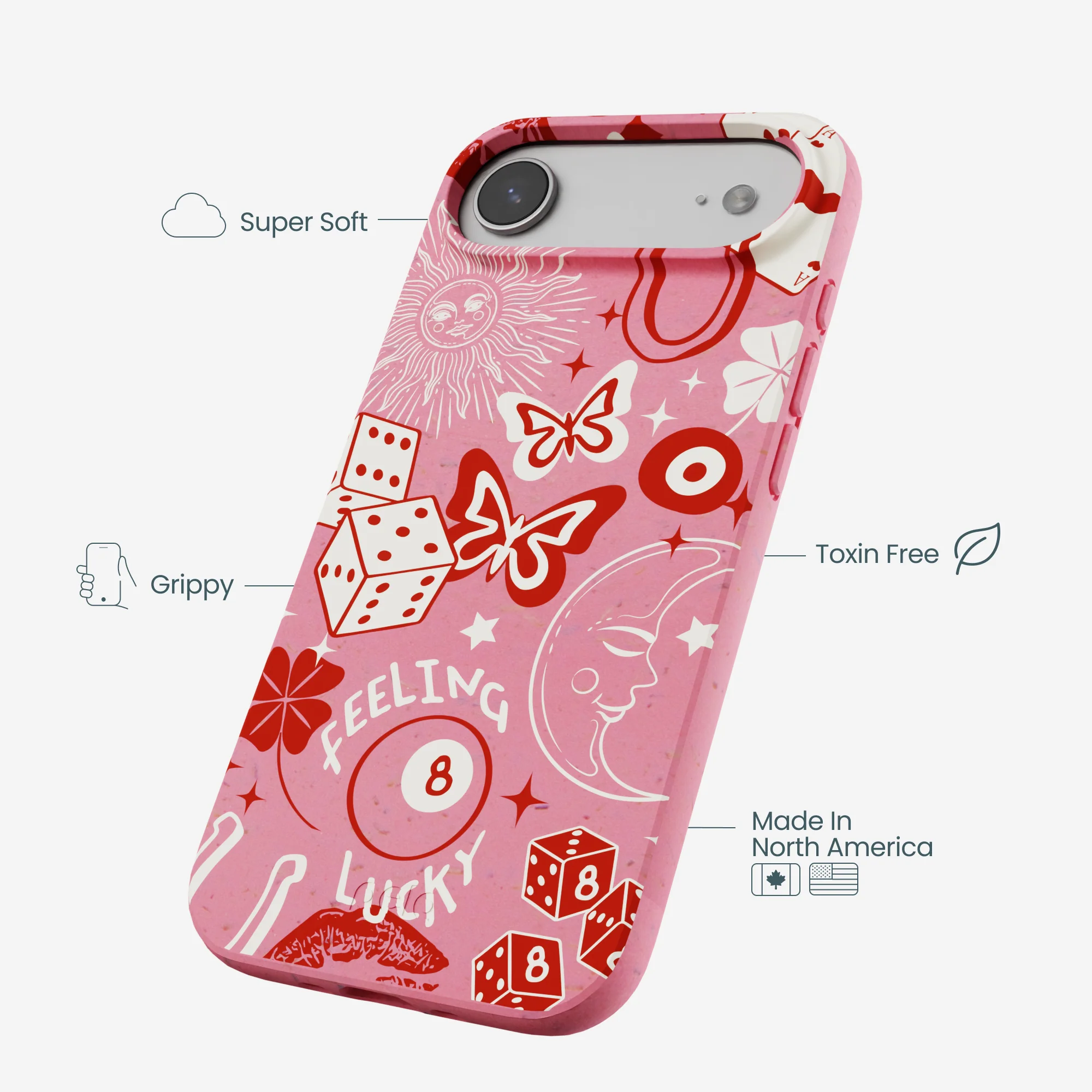 Bubblegum Pink Feeling Lucky iPhone Air Case - Image 4