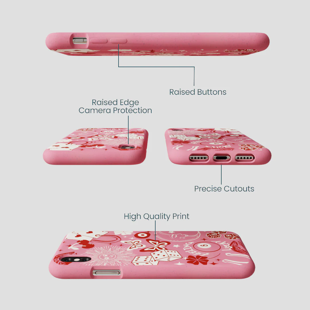 Bubblegum Pink Feeling Lucky iPhone XR Case - Image 3