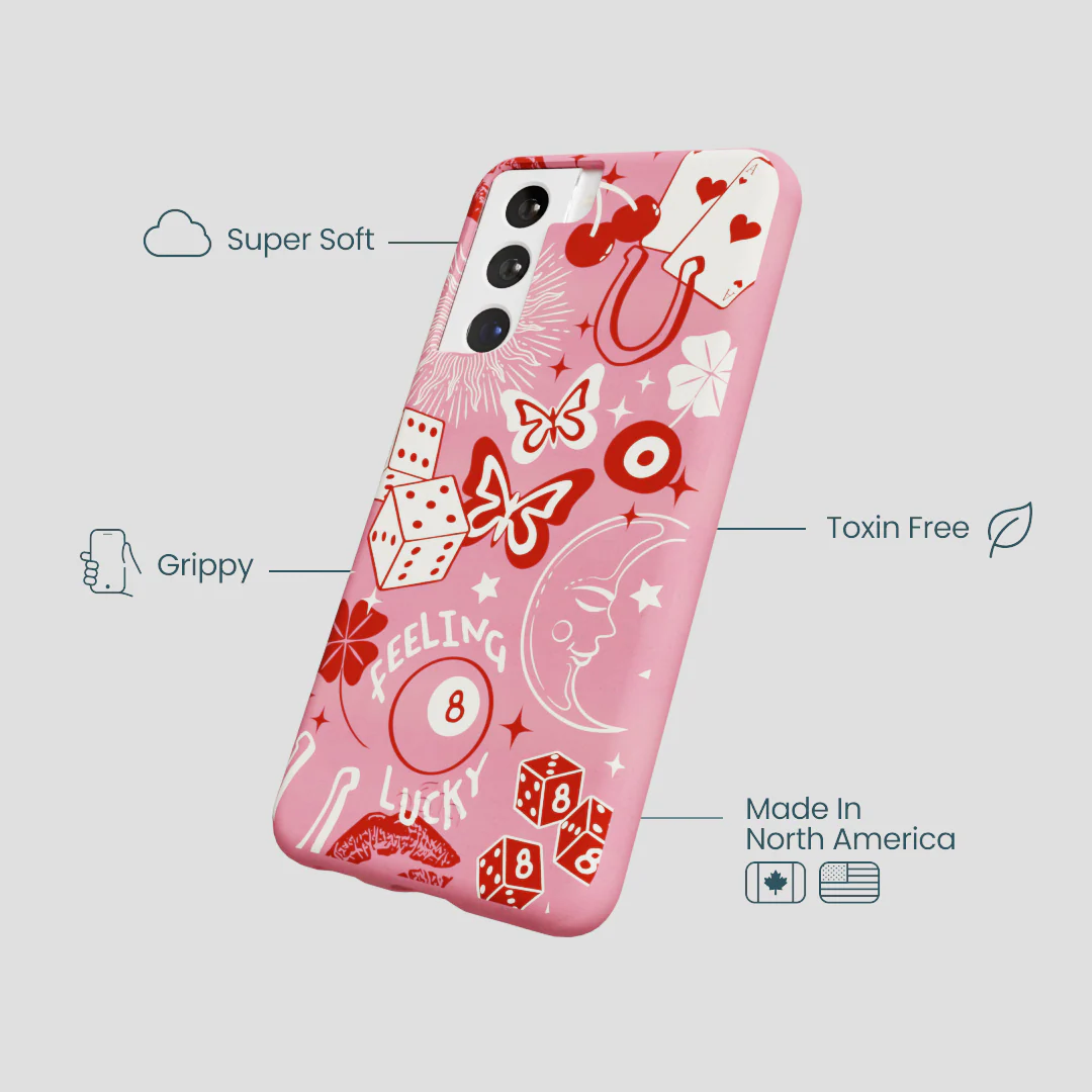 Bubblegum Pink Feeling Lucky Samsung Galaxy S21 Case - Image 4