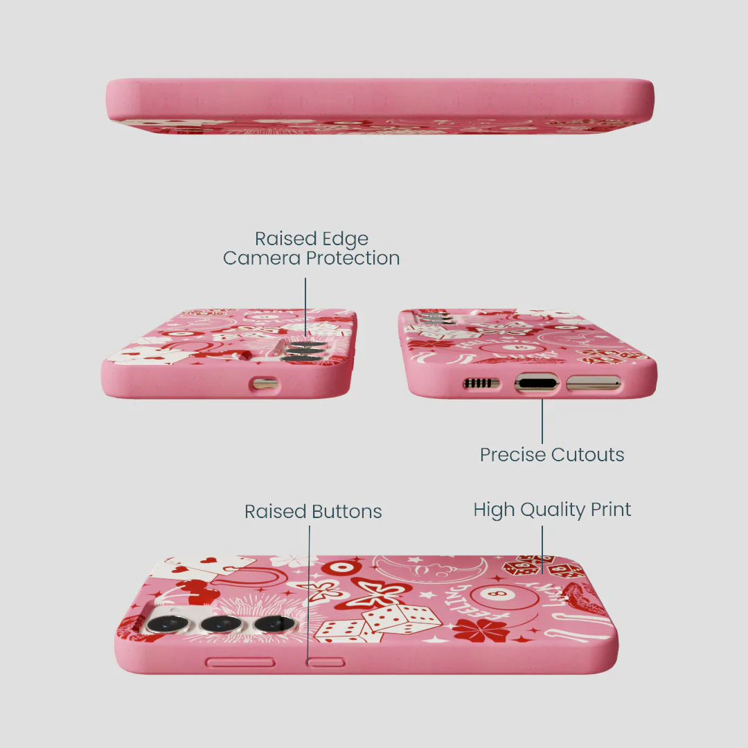 Bubblegum Pink Feeling Lucky Samsung Galaxy S24 Case - Image 3