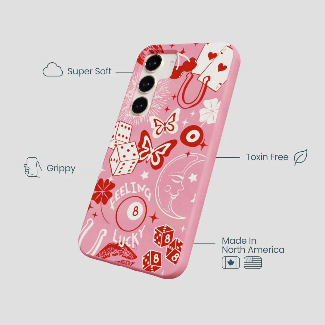 Bubblegum Pink Feeling Lucky Samsung Galaxy S24 Case - Image 4