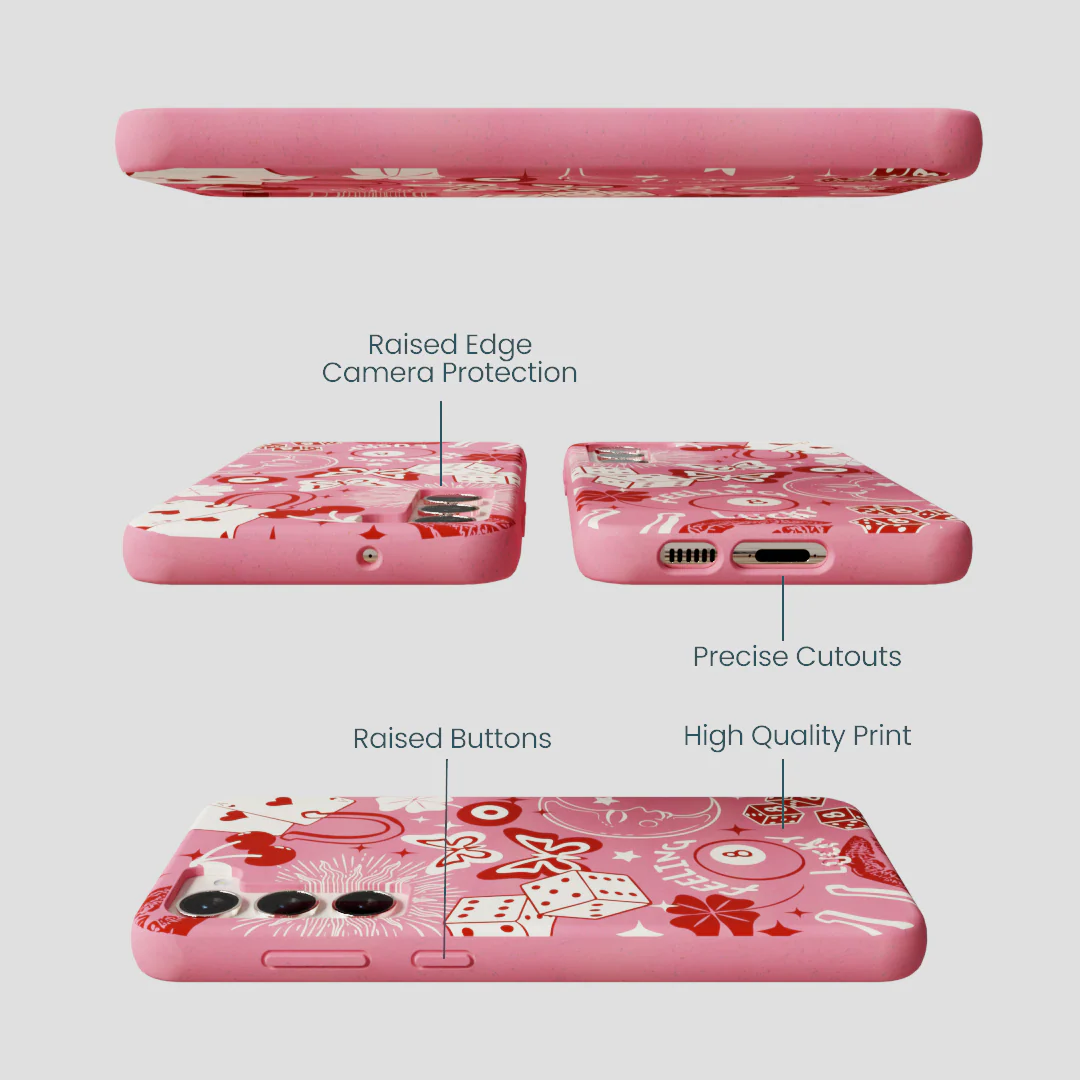 Bubblegum Pink Feeling Lucky Samsung Galaxy S24+(Plus) Case - Image 3