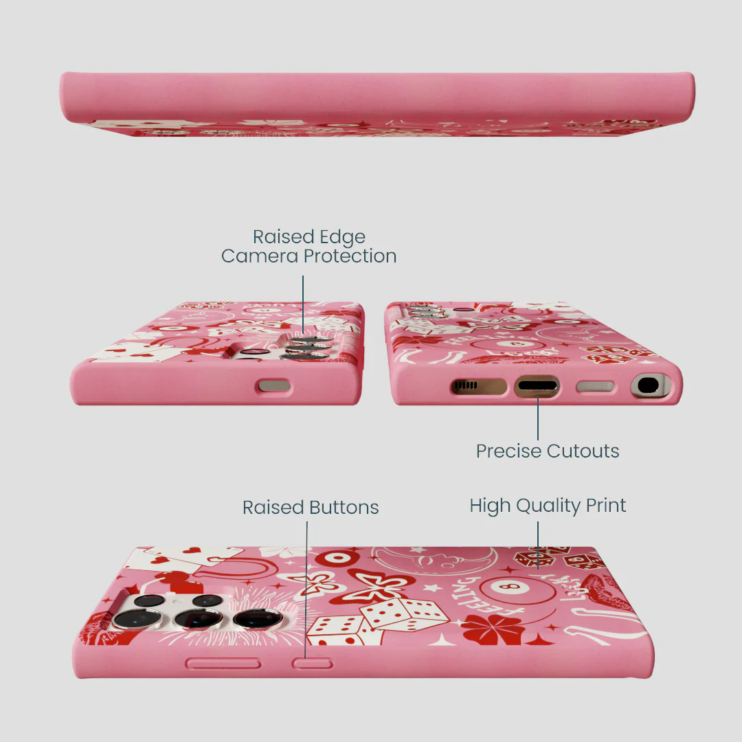 Bubblegum Pink Feeling Lucky Samsung Galaxy S24 Ultra Case - Image 3