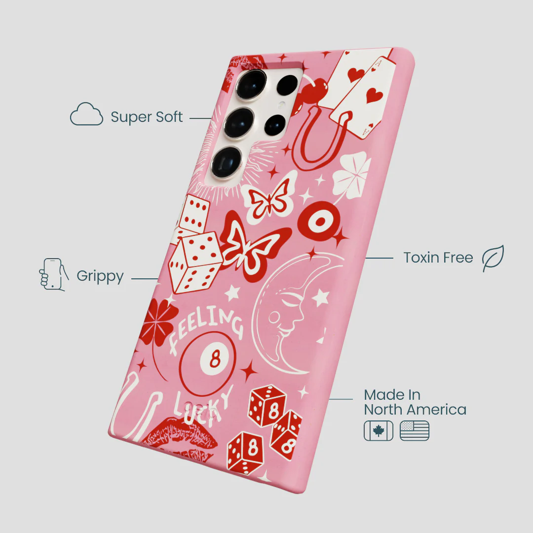 Bubblegum Pink Feeling Lucky Samsung Galaxy S24 Ultra Case - Image 4