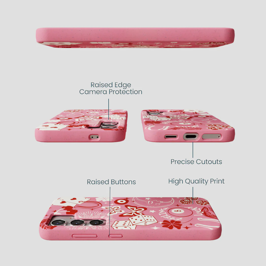 Bubblegum Pink Feeling Lucky Samsung Galaxy S25 Case - Image 3