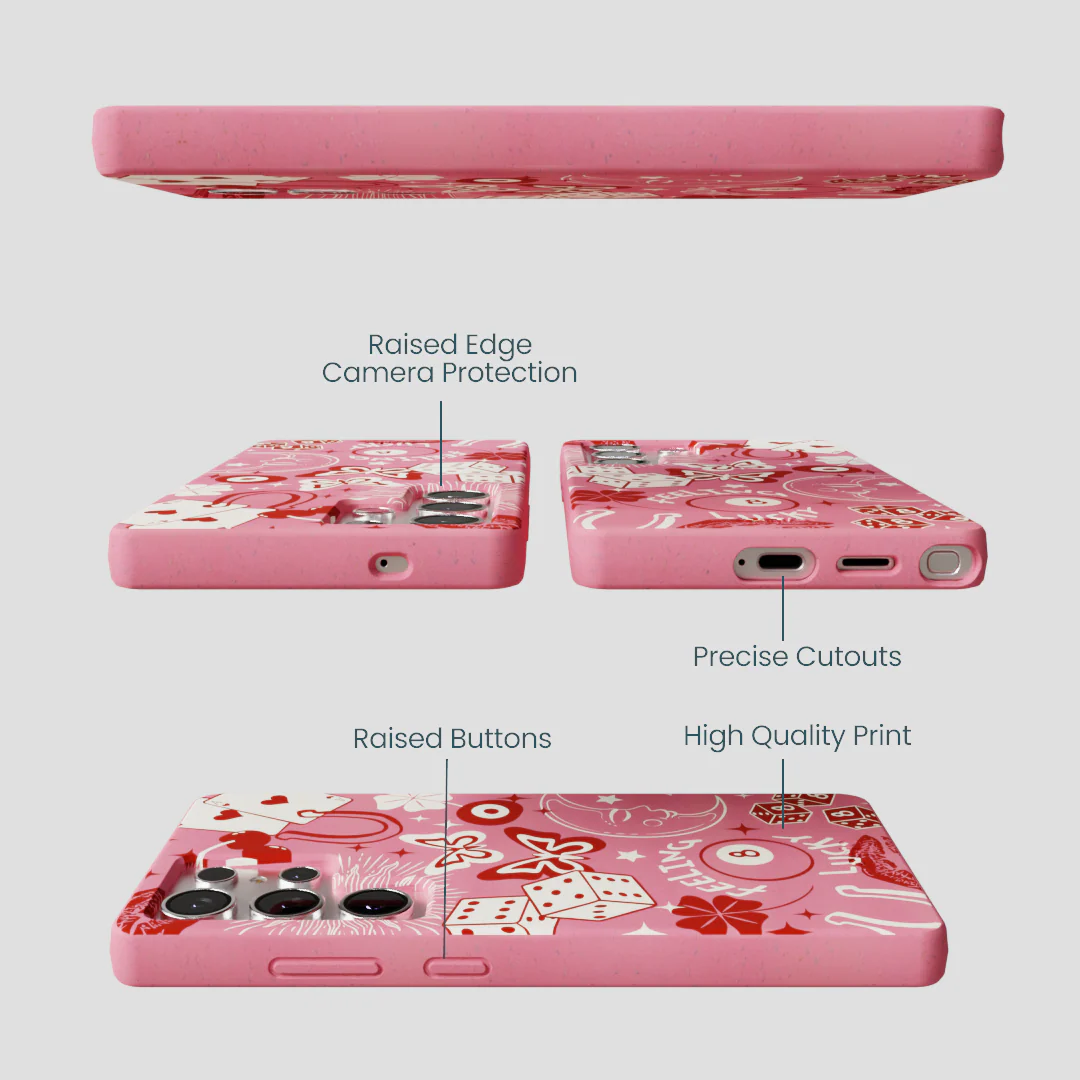 Bubblegum Pink Feeling Lucky Samsung Galaxy S25 Ultra Case - Image 3
