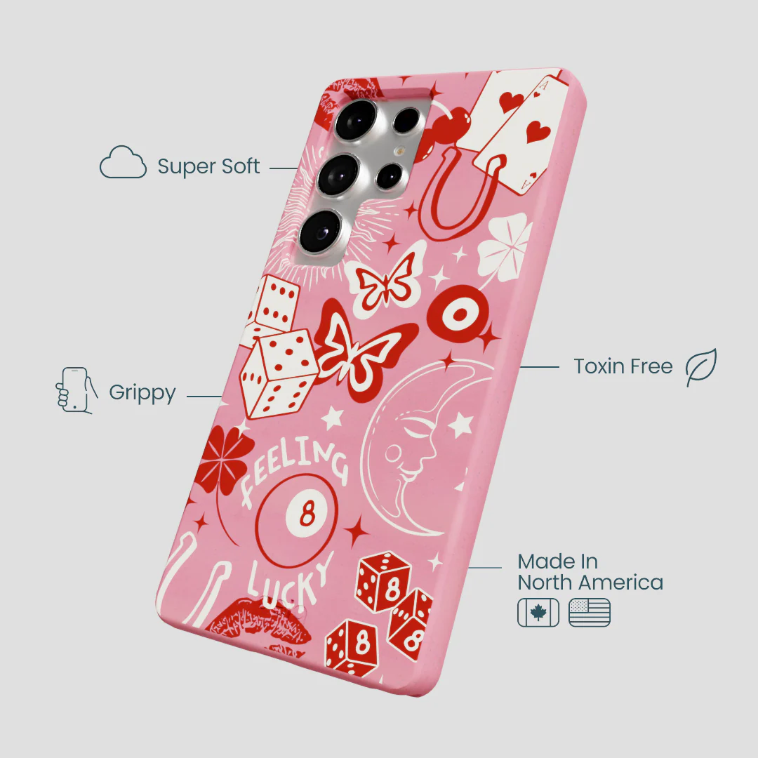 Bubblegum Pink Feeling Lucky Samsung Galaxy S25 Ultra Case - Image 4