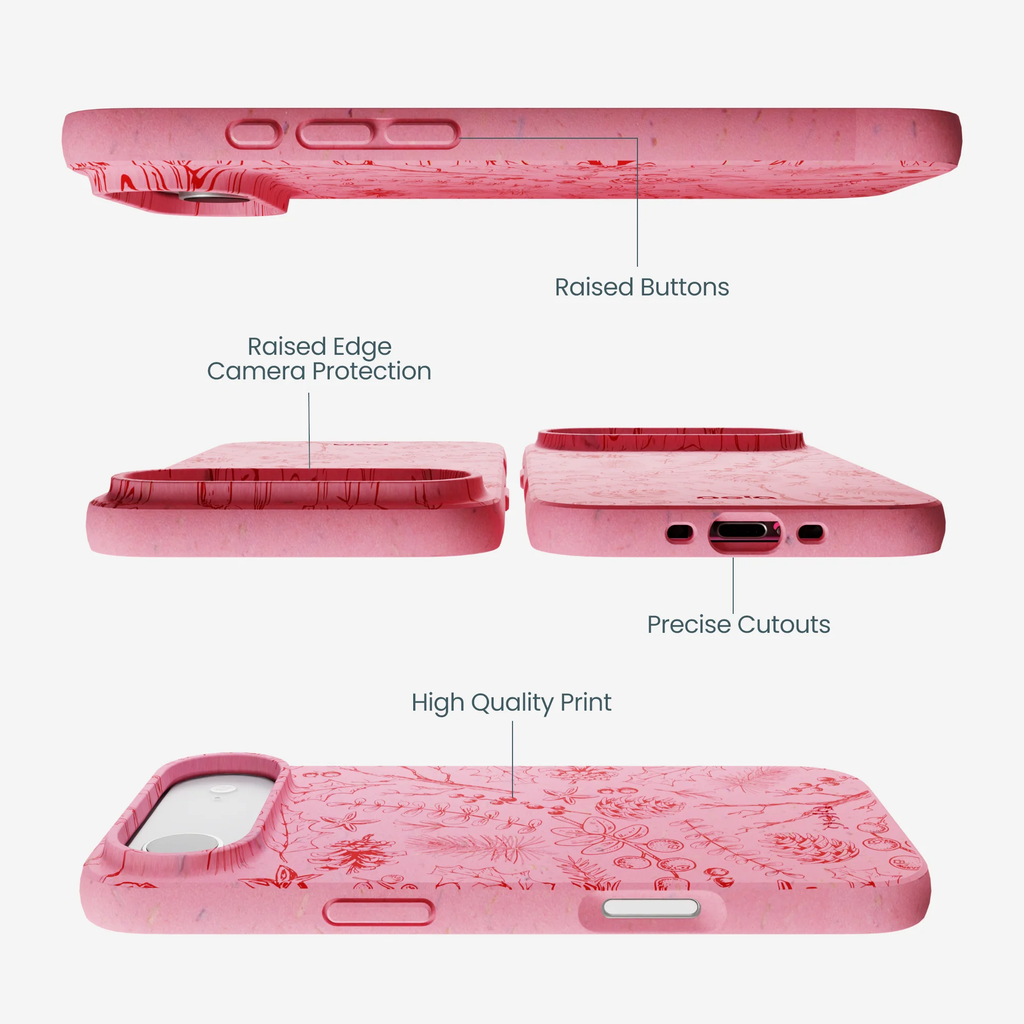 Bubblegum Pink Festive Forest iPhone Air Case - Image 3
