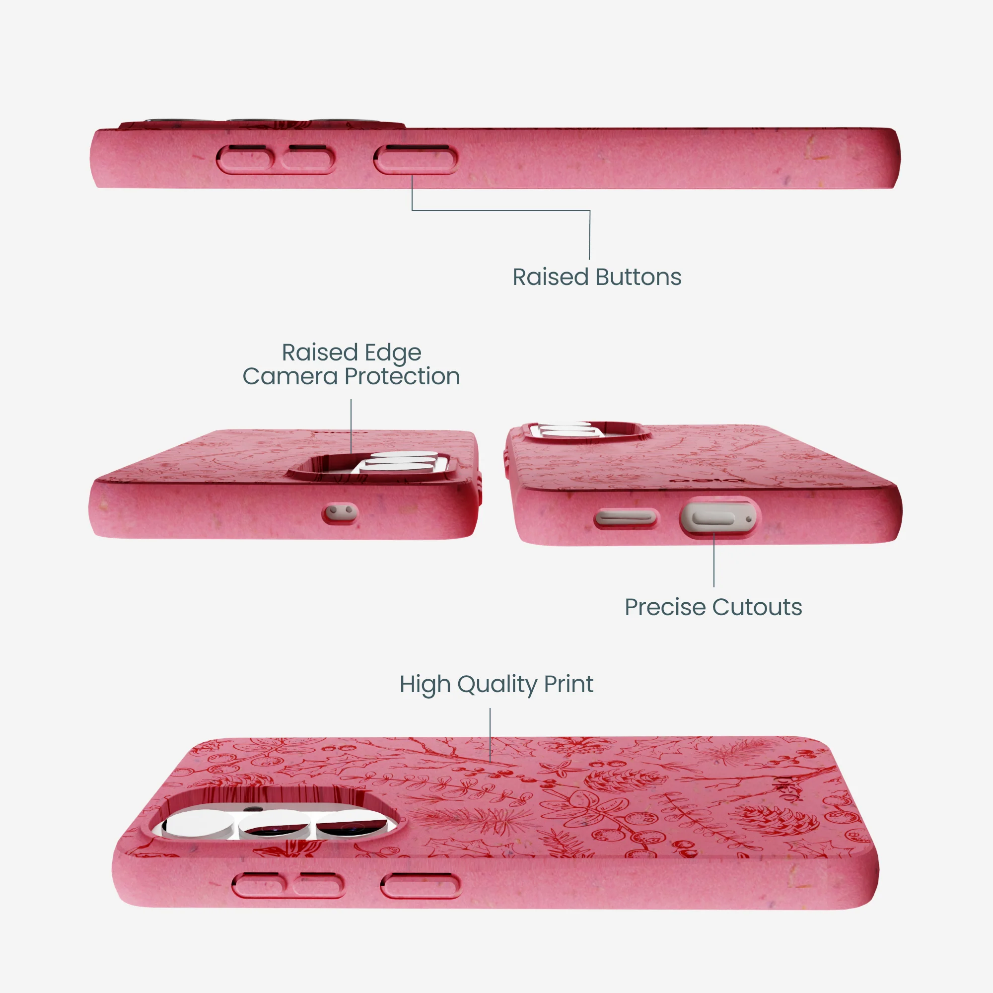 Bubblegum Pink Festive Forest Samsung Galaxy S26 Case - Image 3