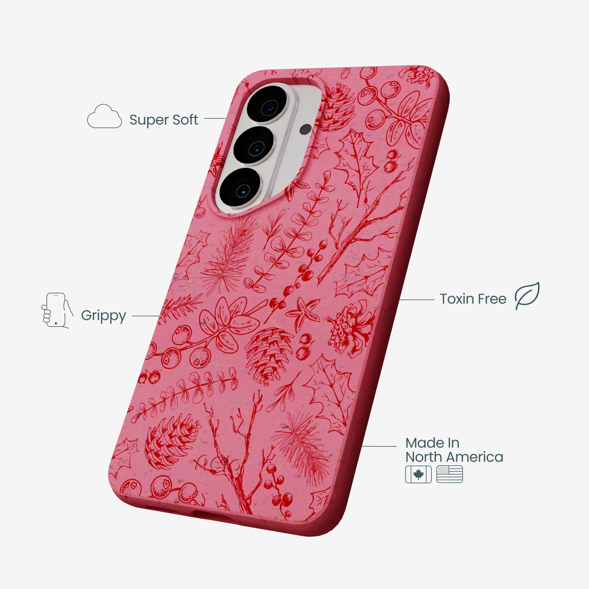 Bubblegum Pink Festive Forest Samsung Galaxy S26 Case - Image 4