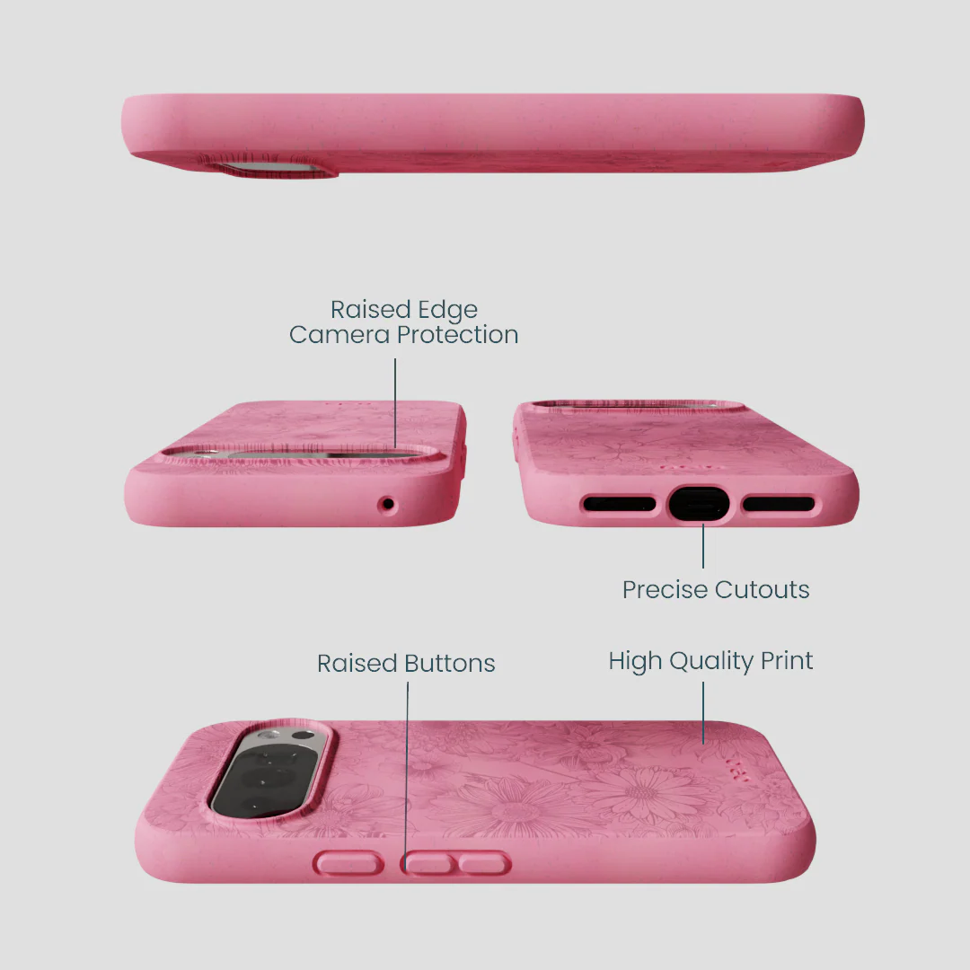 Bubblegum Pink Flora Google Pixel 10/10 Pro Case - Image 3