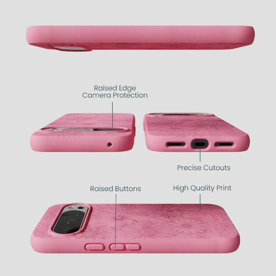 Bubblegum Pink Flora Google Pixel 10 Pro XL Case - Image 3
