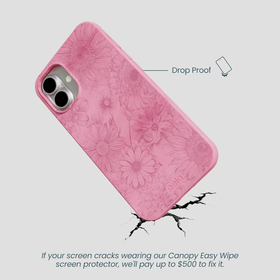 Bubblegum Pink Flora iPhone 16 Plus Case - Image 5