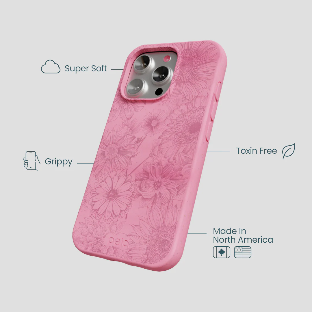 Bubblegum Pink Flora iPhone 16 Pro Case - Image 4