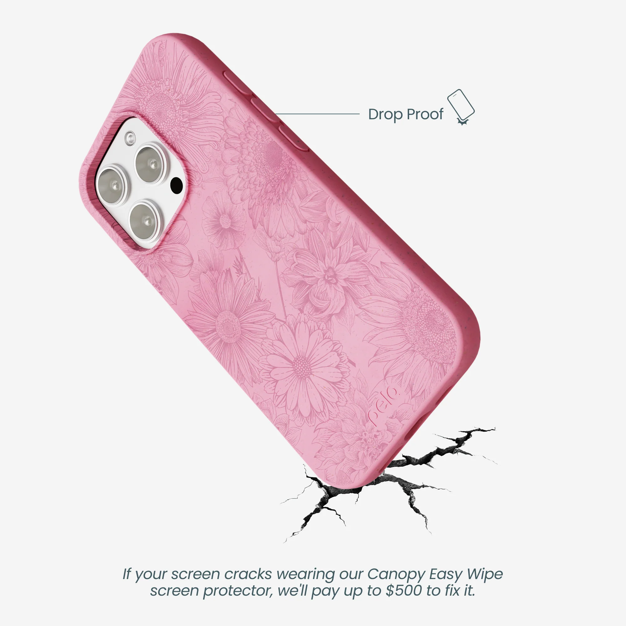 Bubblegum Pink Flora iPhone 16 Pro Max Case - Image 5