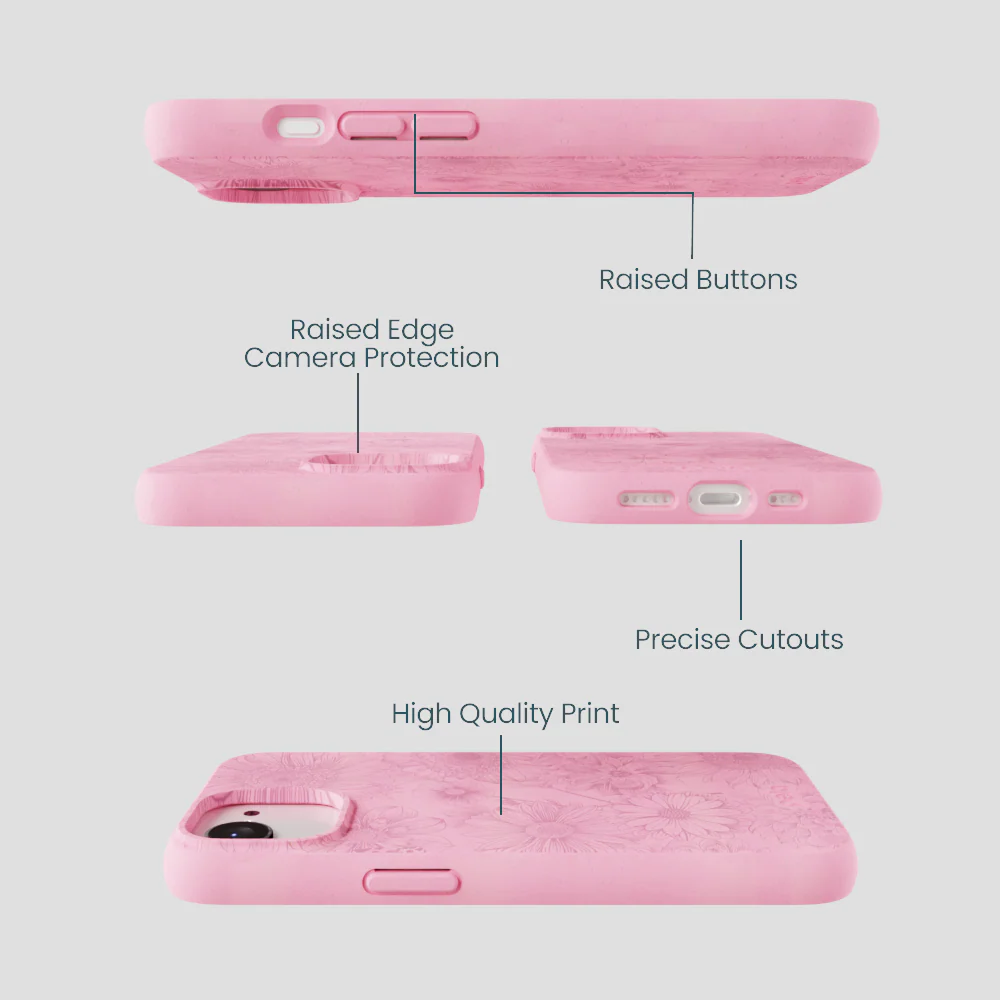 Bubblegum Pink Flora iPhone 16e/17e Case - Image 3