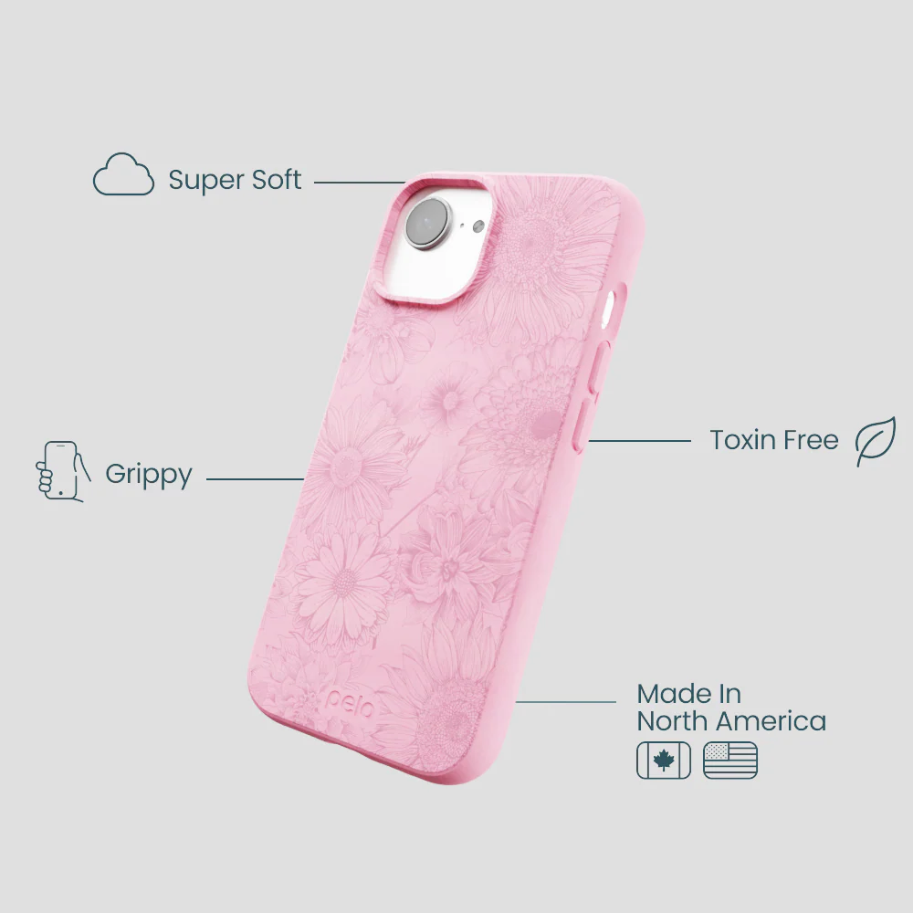 Bubblegum Pink Flora iPhone 16e/17e Case - Image 4