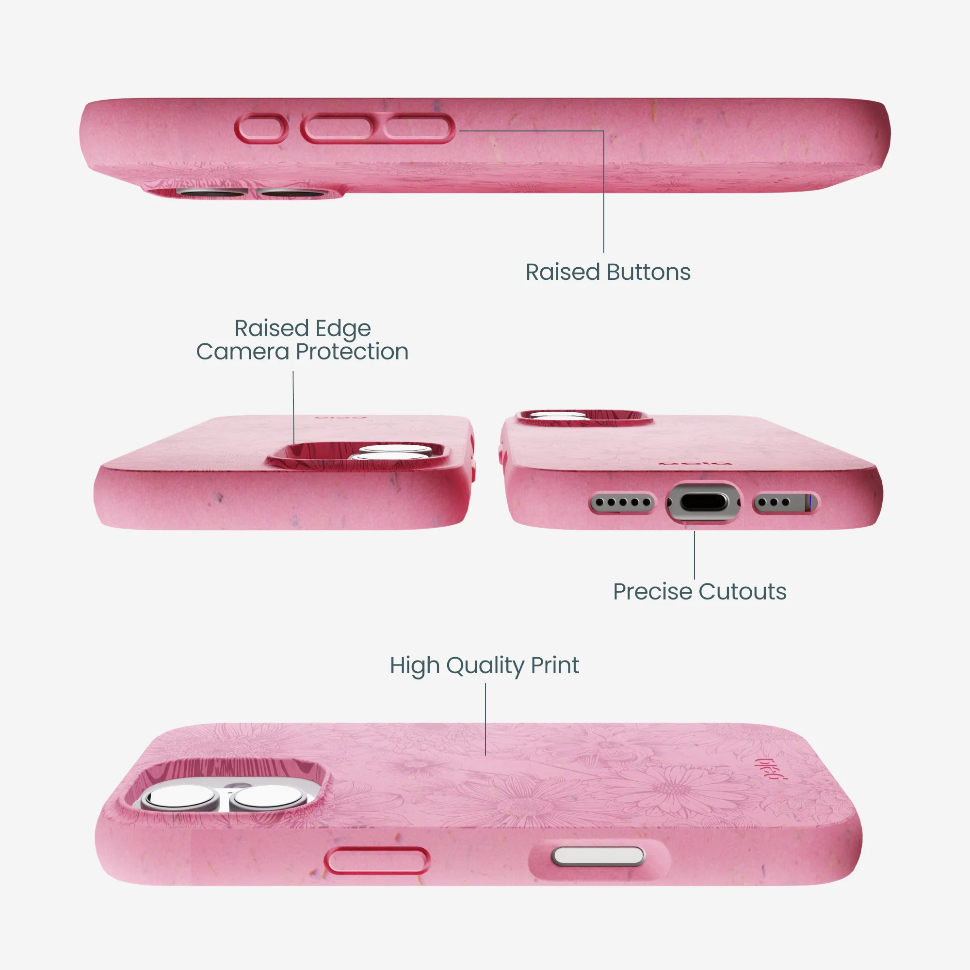 Bubblegum Pink Flora iPhone 17 Case - Image 3