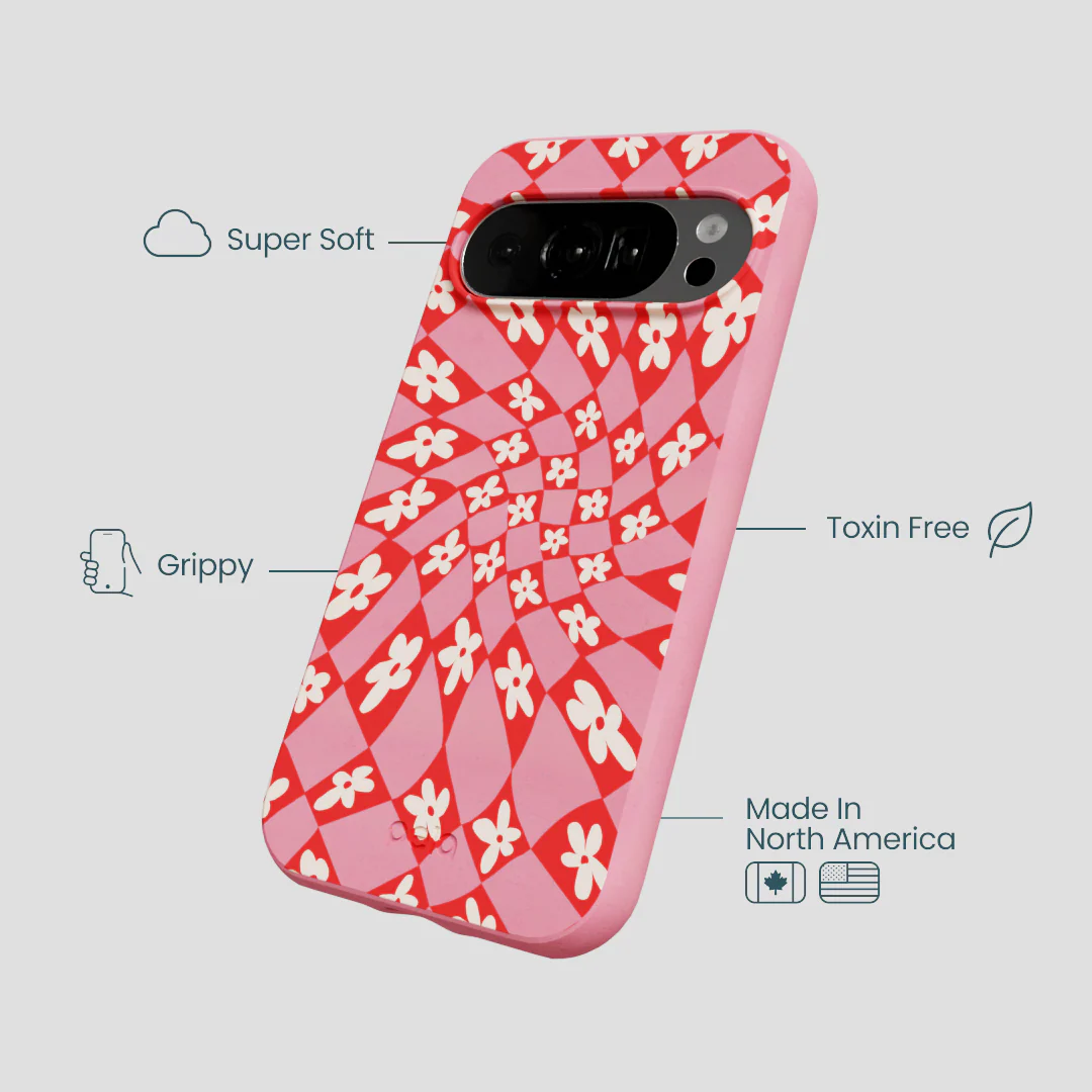 Bubblegum Pink Funky Fleurs Google Pixel 10/10 Pro Case - Image 3