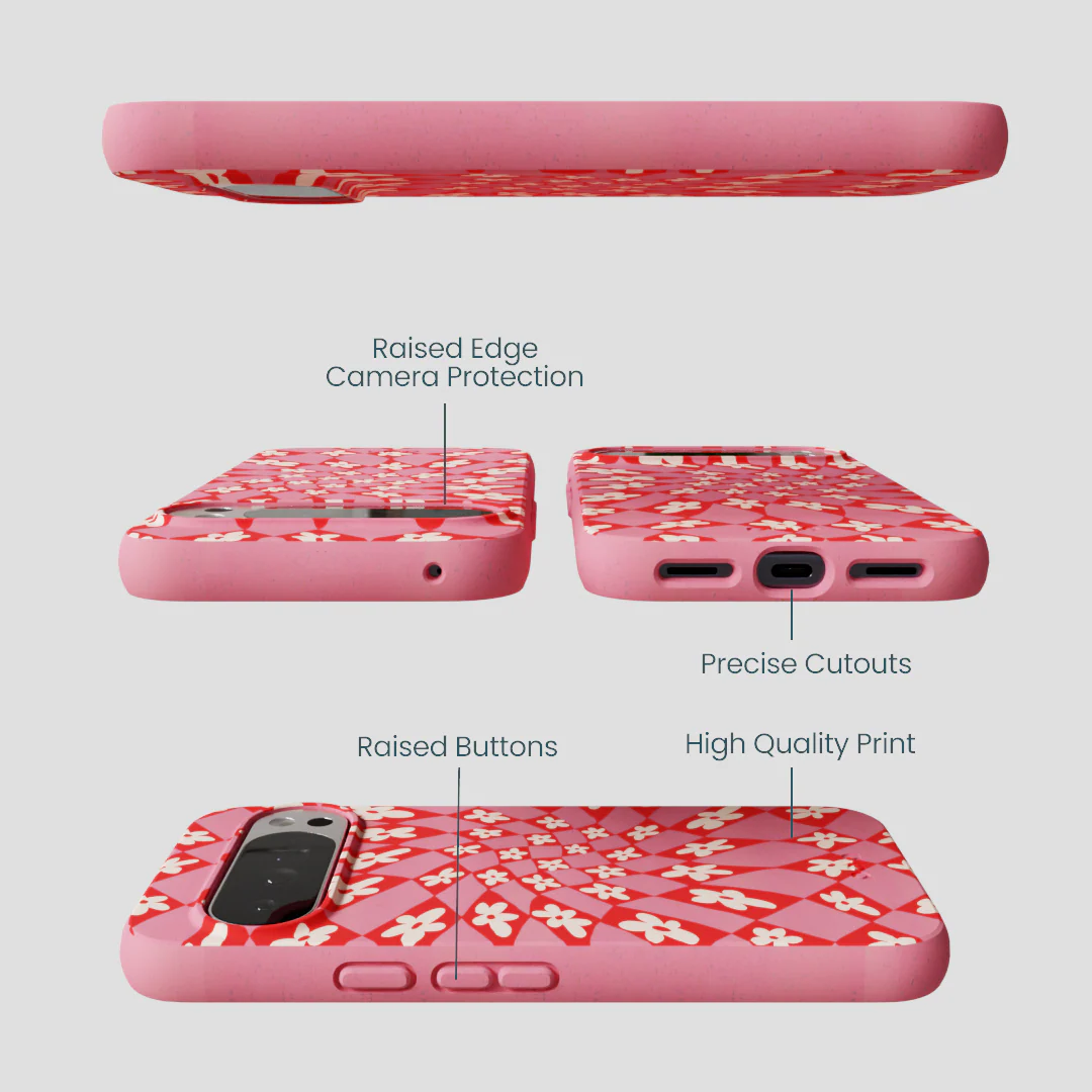 Bubblegum Pink Funky Fleurs Google Pixel 10 Pro XL Case - Image 2