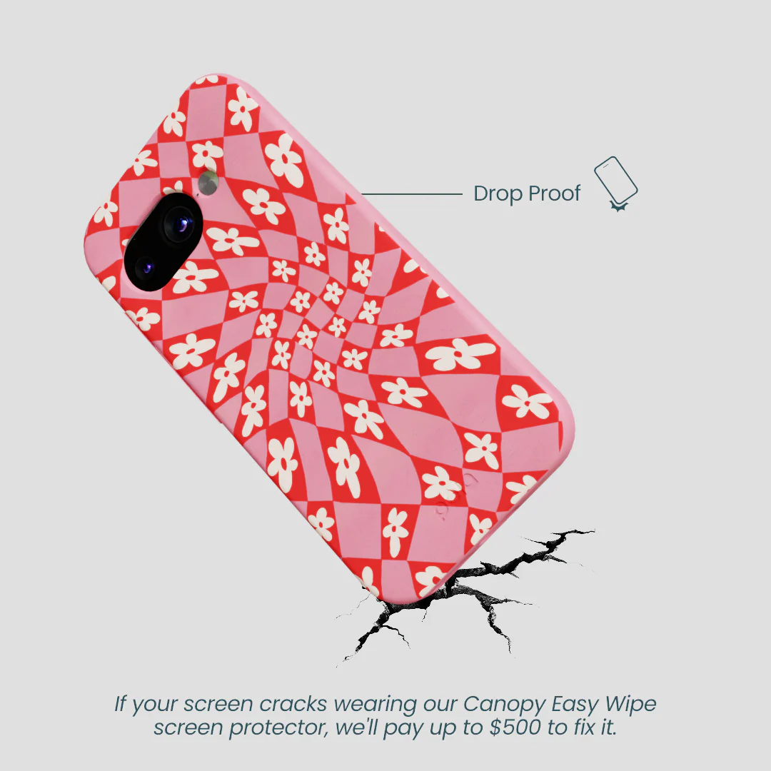 Bubblegum Pink Funky Fleurs Google Pixel 9a Case - Image 4