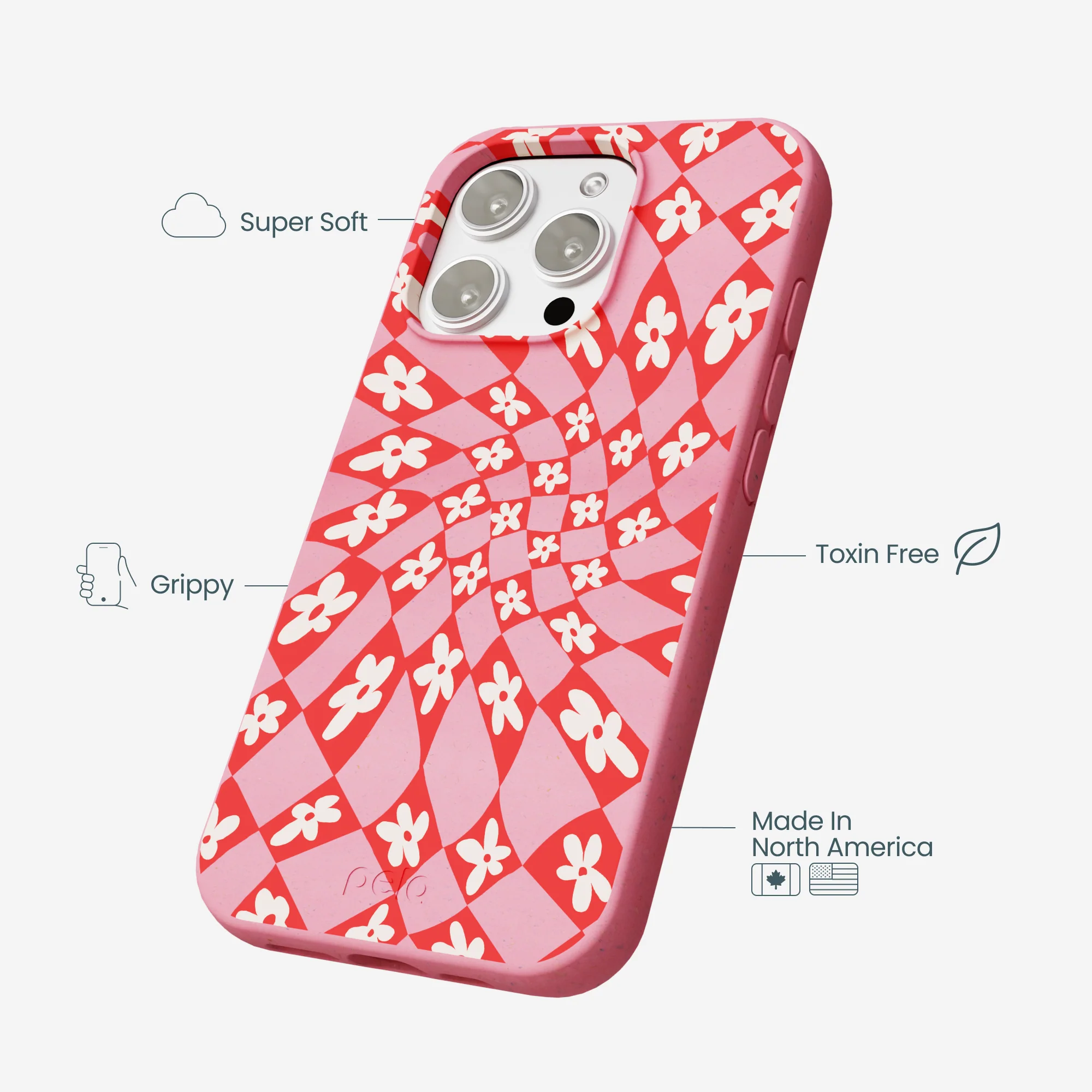 Bubblegum Pink Funky Fleurs iPhone 16 Pro Max Case - Image 4