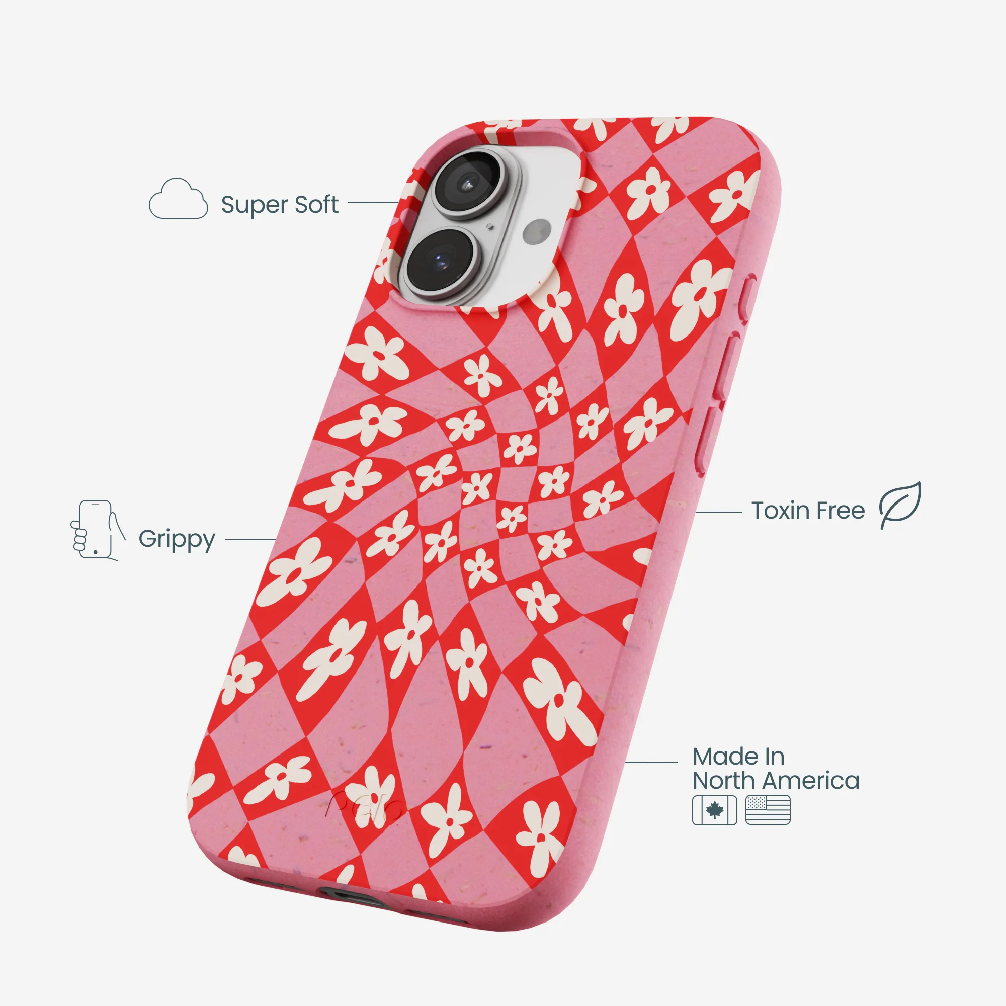 Bubblegum Pink Funky Fleurs iPhone 17 Case - Image 4