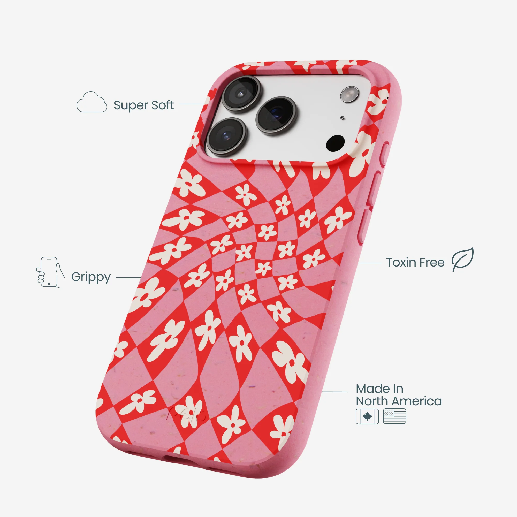 Bubblegum Pink Funky Fleurs iPhone 17 Pro Case - Image 4