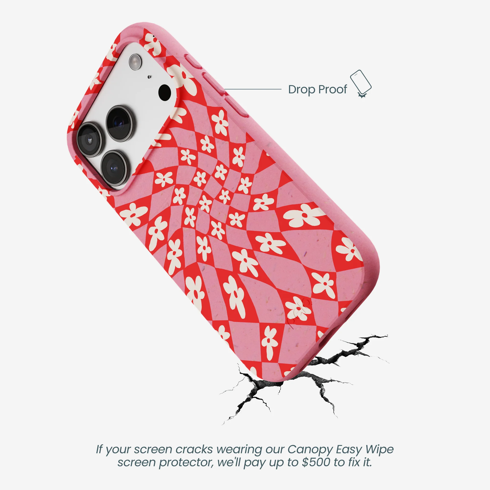 Bubblegum Pink Funky Fleurs iPhone 17 Pro Case - Image 5