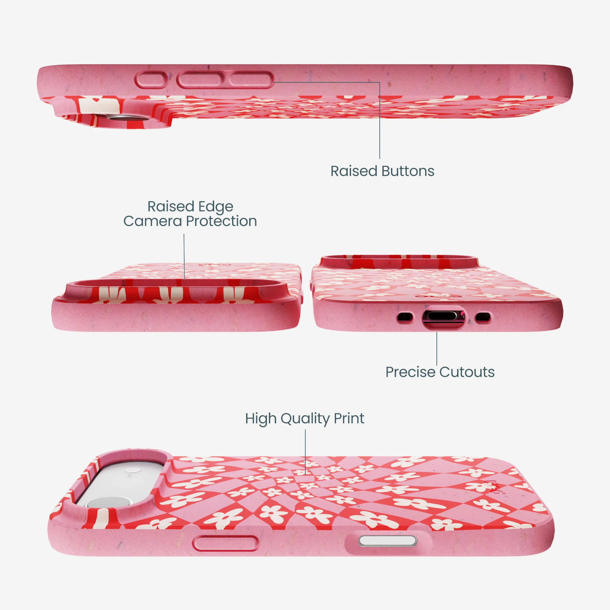 Bubblegum Pink Funky Fleurs iPhone Air Case - Image 3