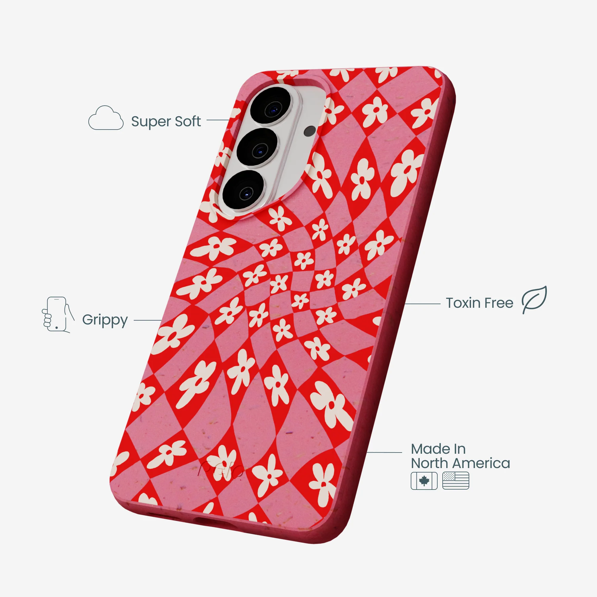 Bubblegum Pink Funky Fleurs Samsung Galaxy S26 Case - Image 3