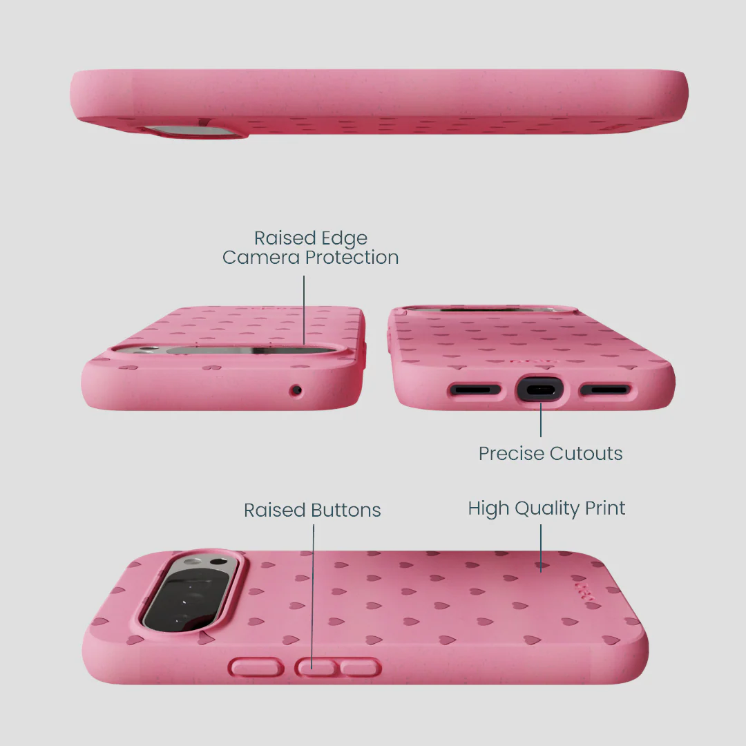 Bubblegum Pink Hearts Google Pixel 10 Pro XL Case - Image 2
