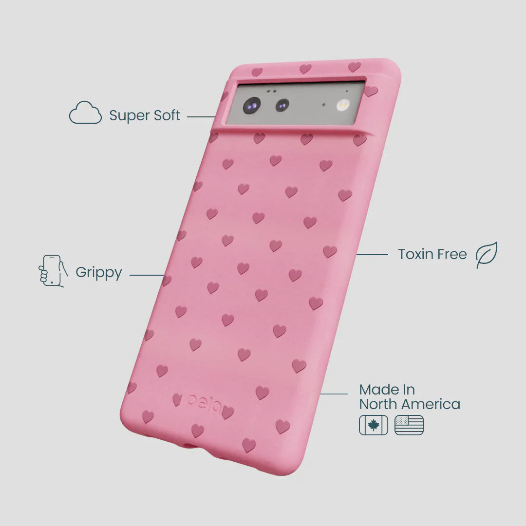 Bubblegum Pink Hearts Google Pixel 6a Case - Image 4