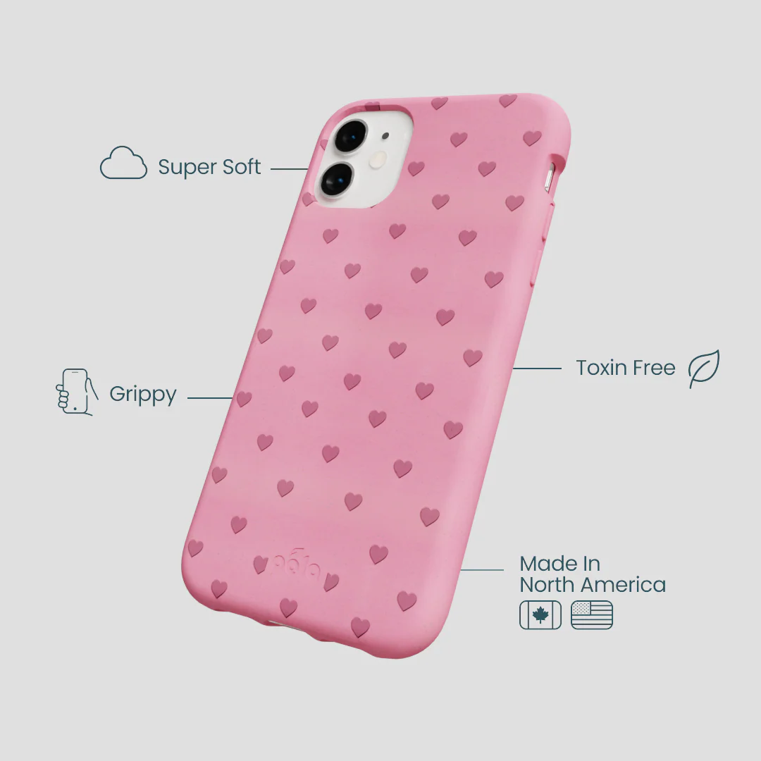 Bubblegum Pink Hearts iPhone 11 Case - Image 4