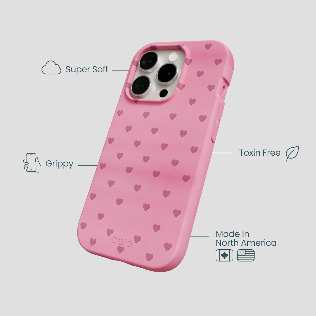 Bubblegum Pink Hearts iPhone 14 Pro Case - Image 4