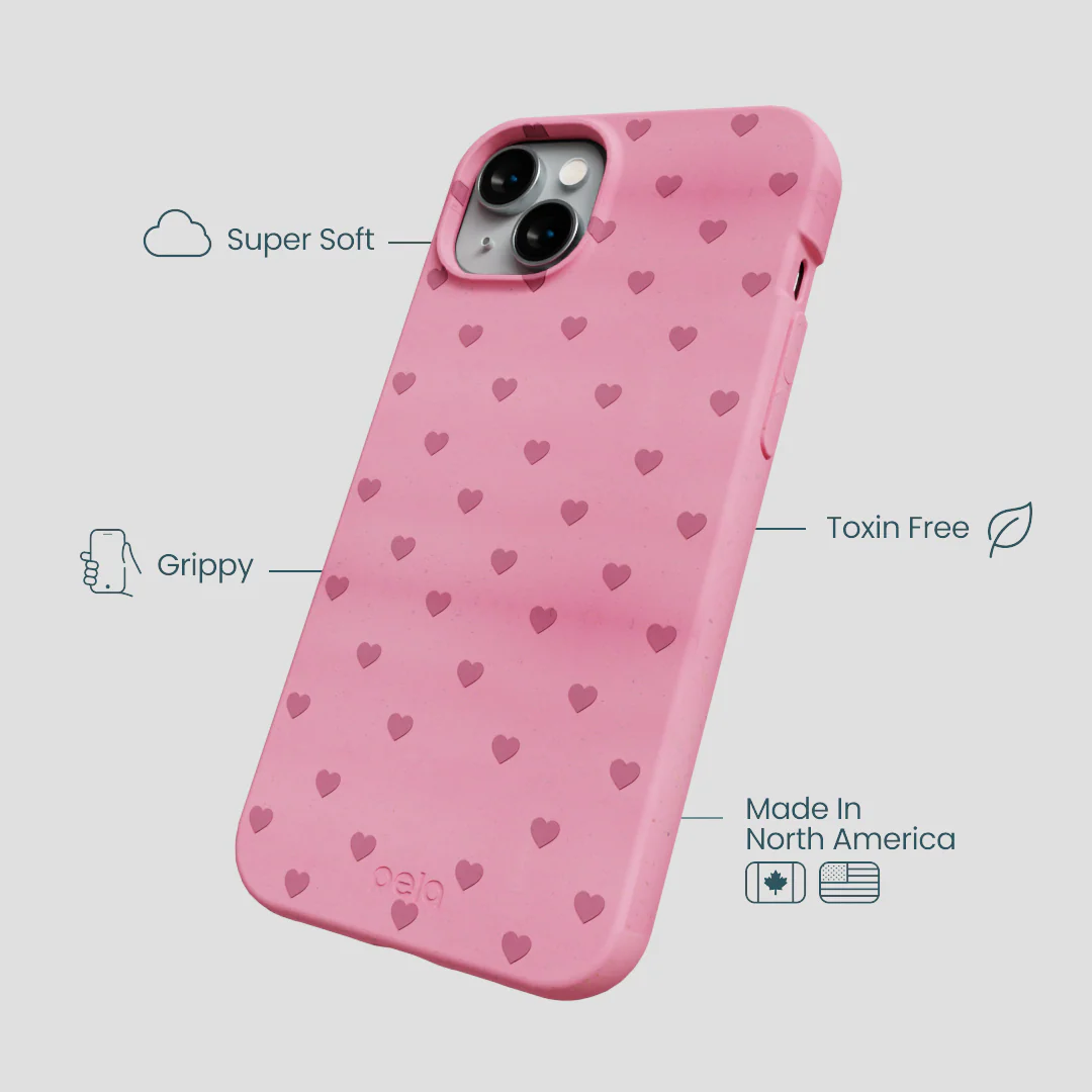 Bubblegum Pink Hearts iPhone 15 Plus Case - Image 4