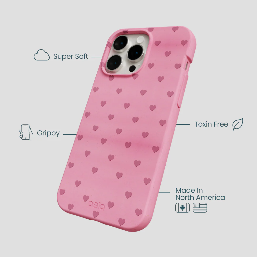 Bubblegum Pink Hearts iPhone 15 Pro Max Case - Image 4