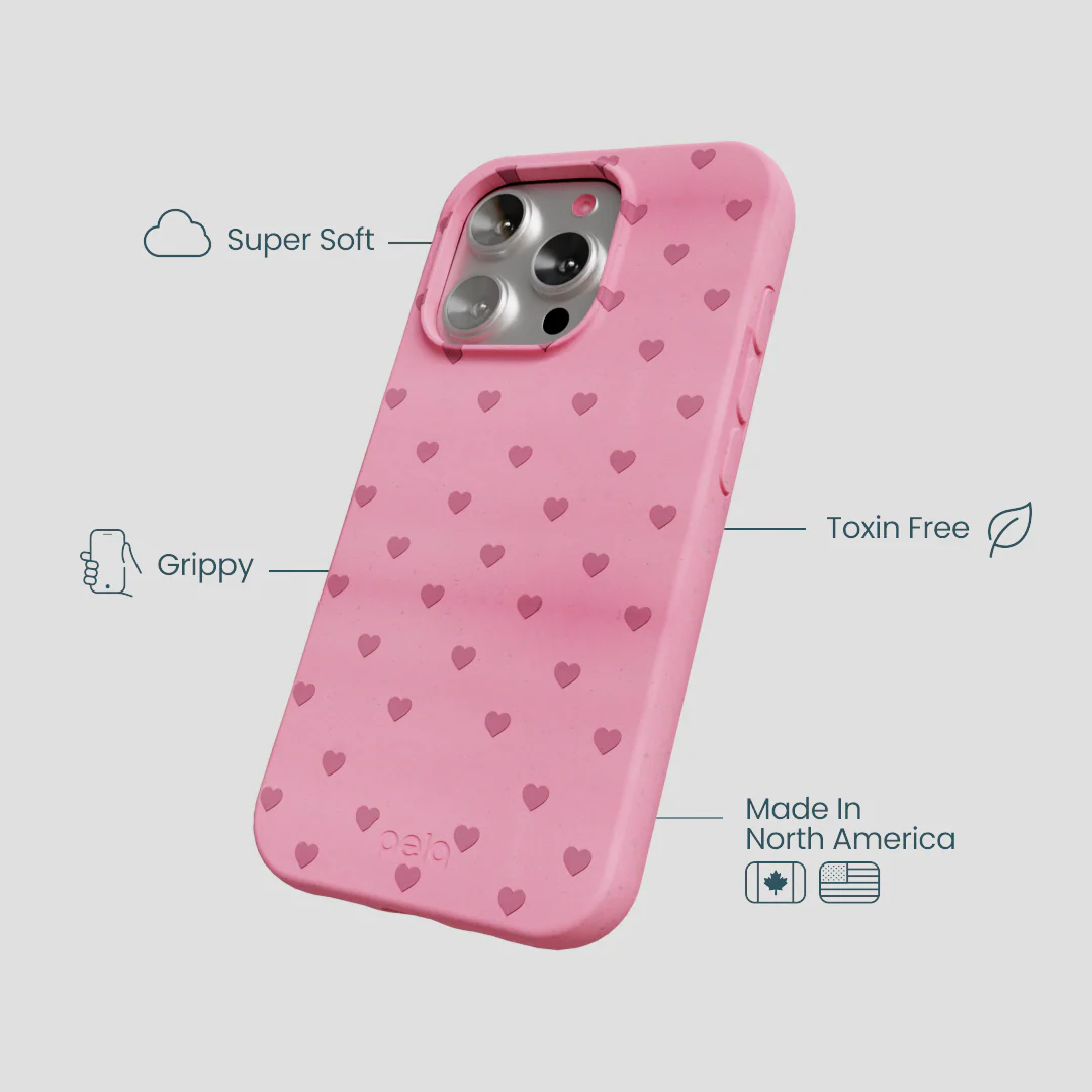 Bubblegum Pink Hearts iPhone 16 Pro Case - Image 3