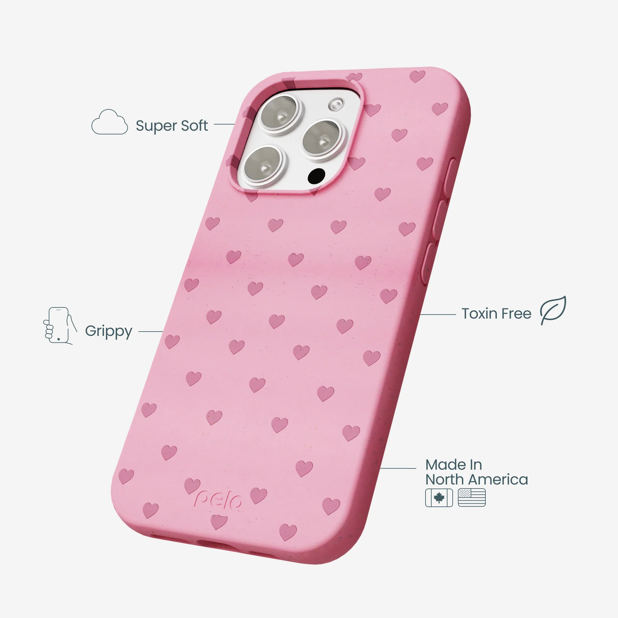 Bubblegum Pink Hearts iPhone 16 Pro Max Case - Image 3