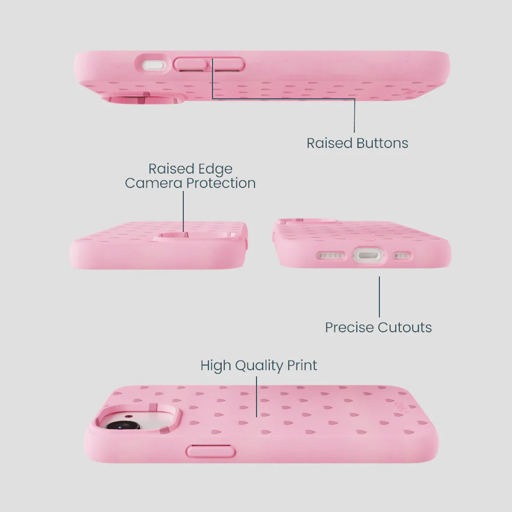 Bubblegum Pink Hearts iPhone 16e/17e Case - Image 2