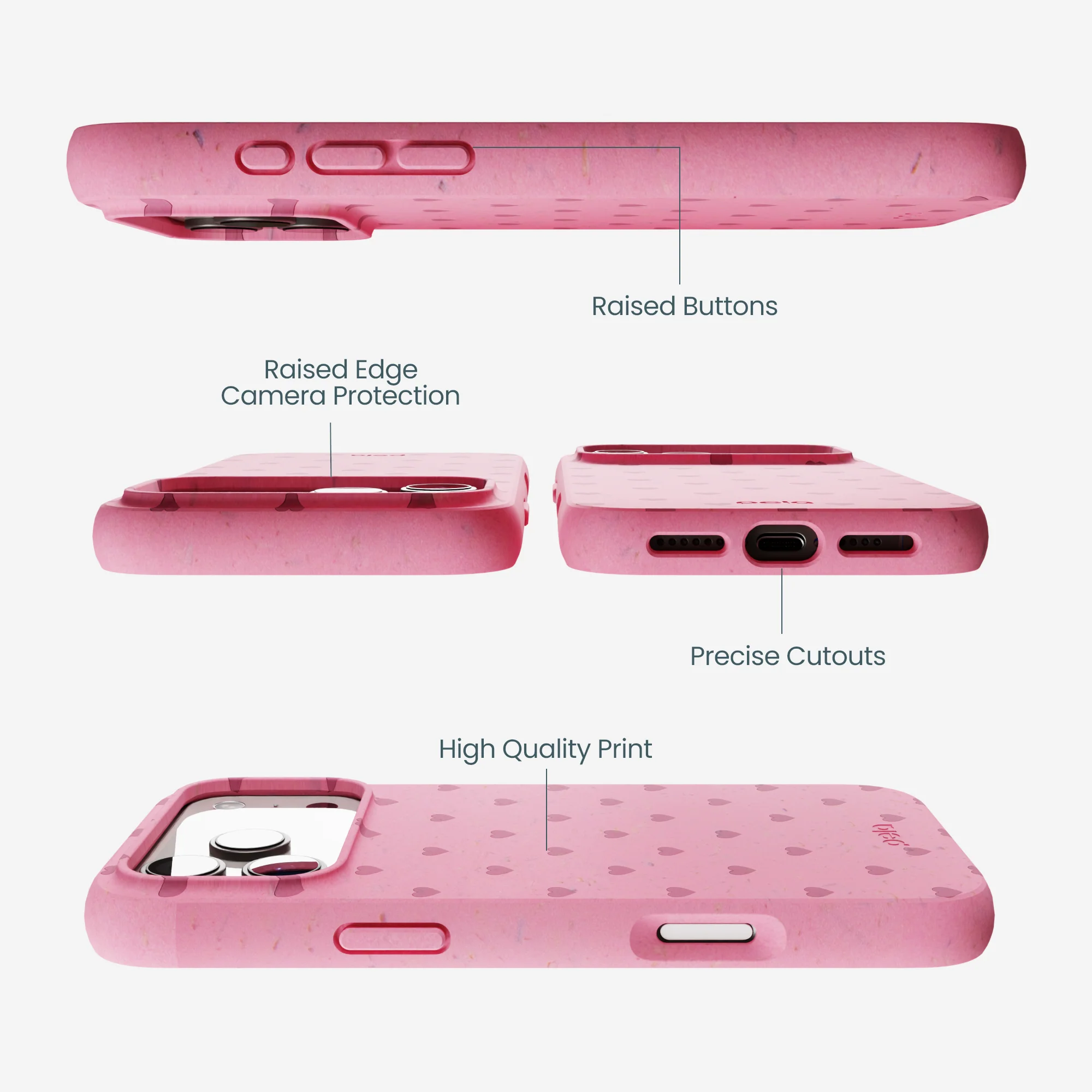 Bubblegum Pink Hearts iPhone 17 Pro Max Case - Image 2