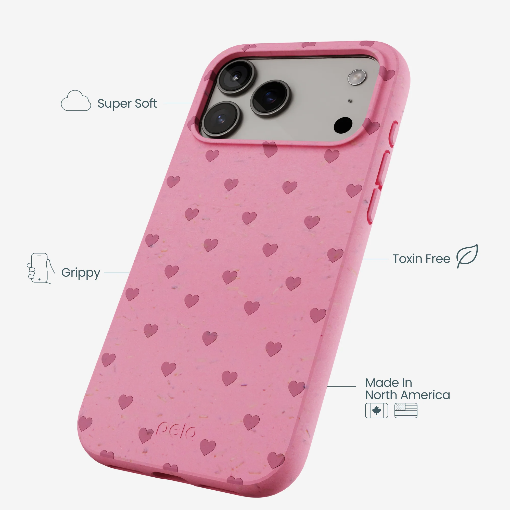 Bubblegum Pink Hearts iPhone 17 Pro Max Case - Image 3