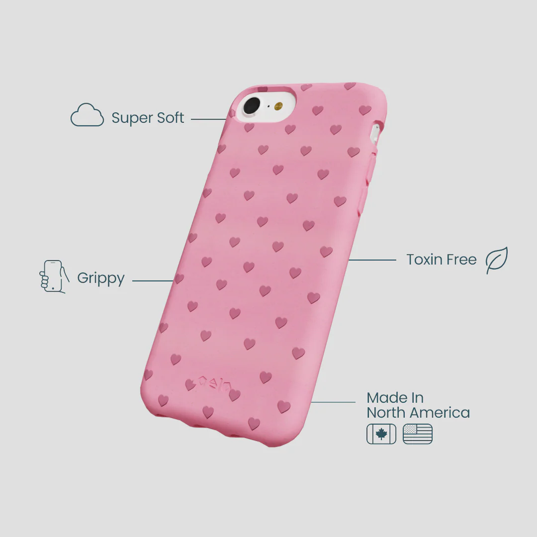 Bubblegum Pink Hearts iPhone 6/6s/7/8/SE Case - Image 4