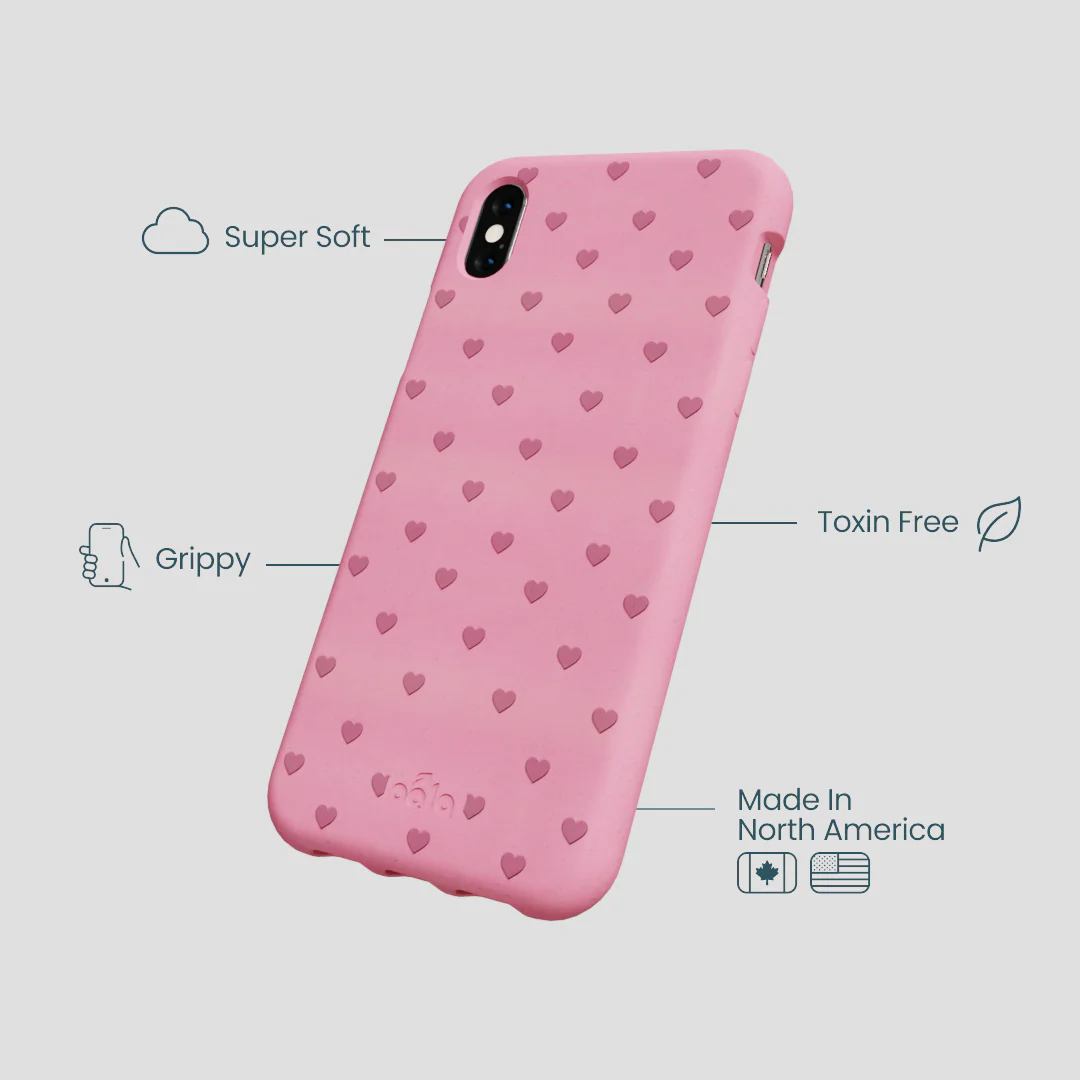 Bubblegum Pink Hearts iPhone XR Case - Image 3