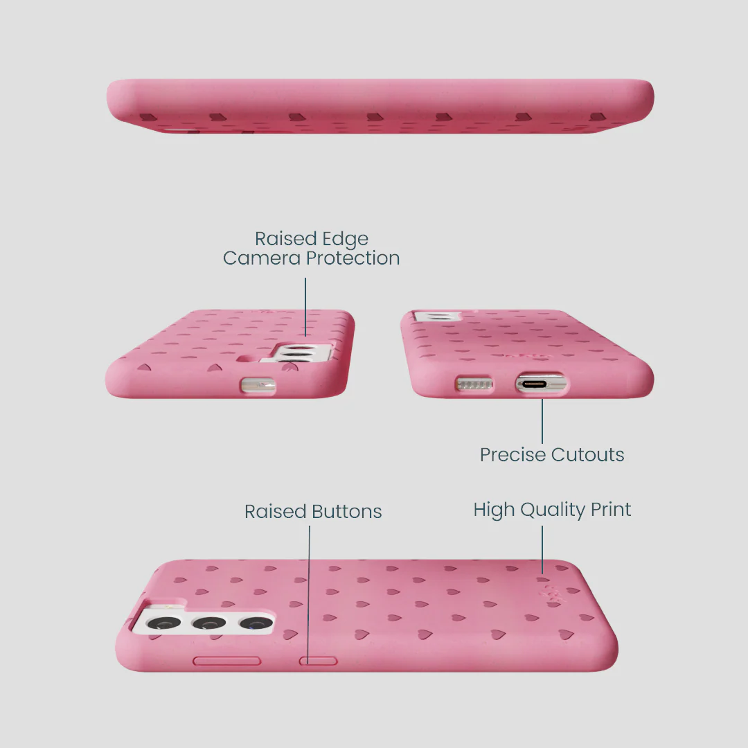 Bubblegum Pink Hearts Samsung Galaxy S22 Case - Image 2