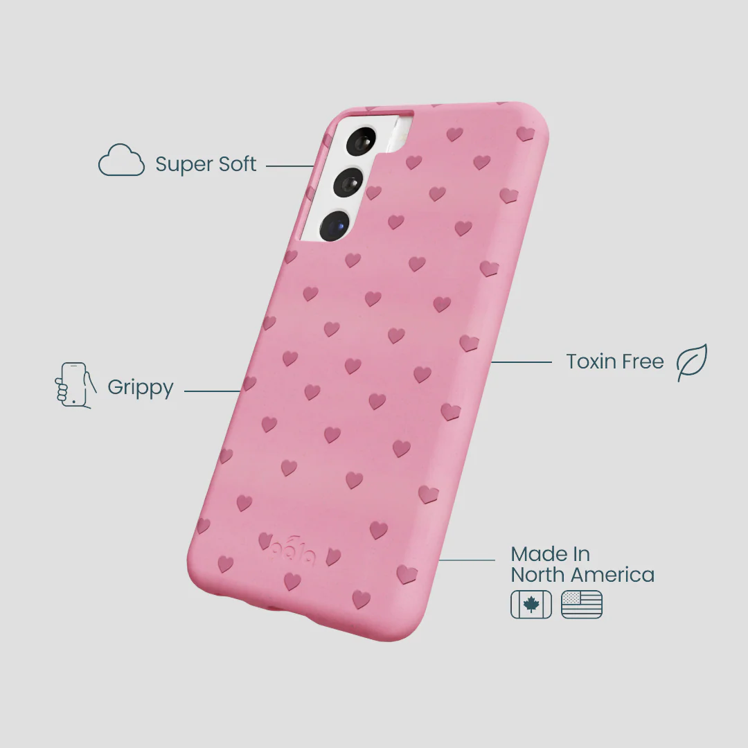 Bubblegum Pink Hearts Samsung Galaxy S22 Case - Image 3