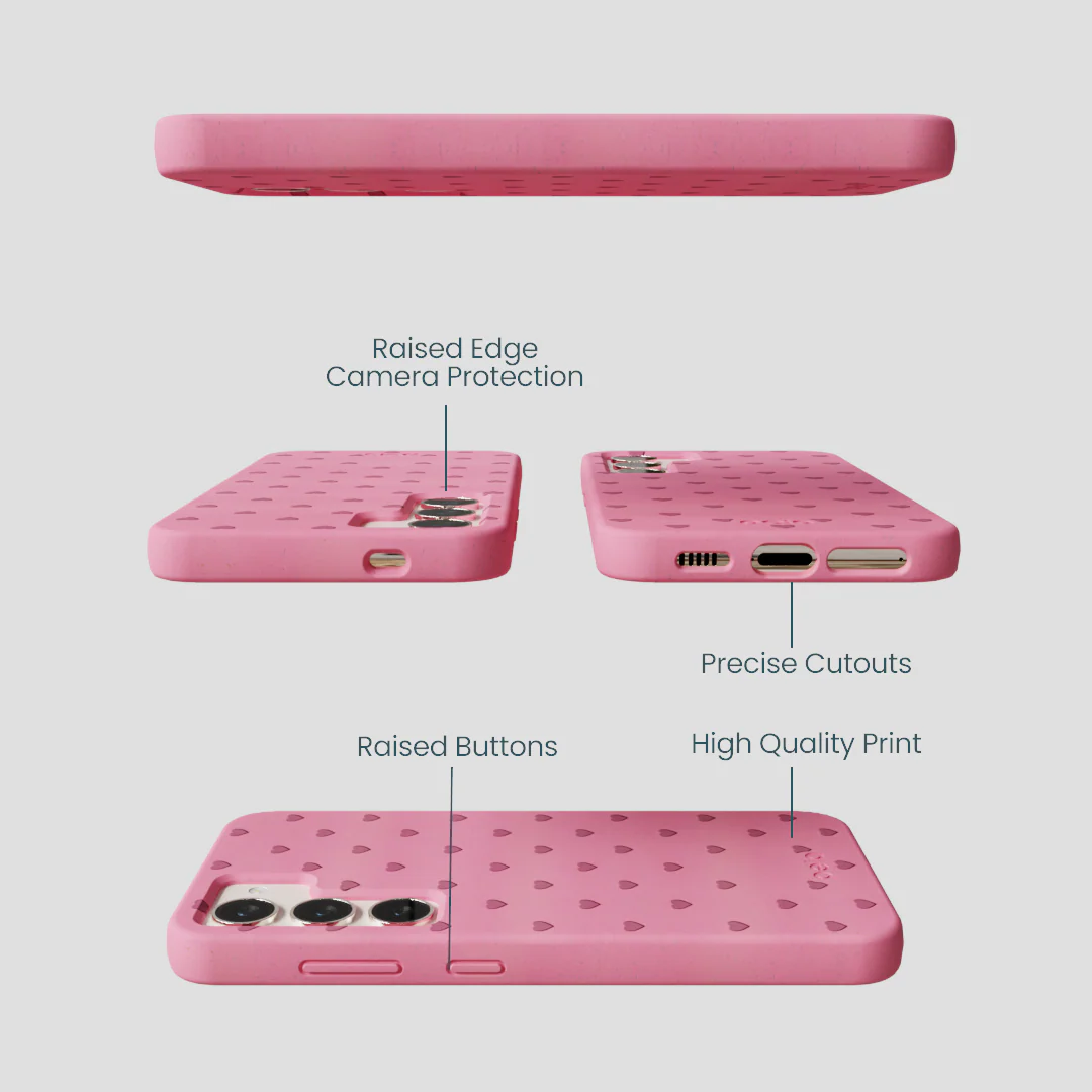 Bubblegum Pink Hearts Samsung Galaxy S23 Case - Image 2
