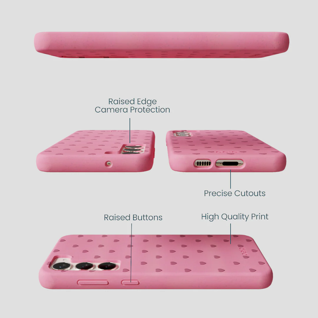 Bubblegum Pink Hearts Samsung Galaxy S23+(Plus) Case - Image 2