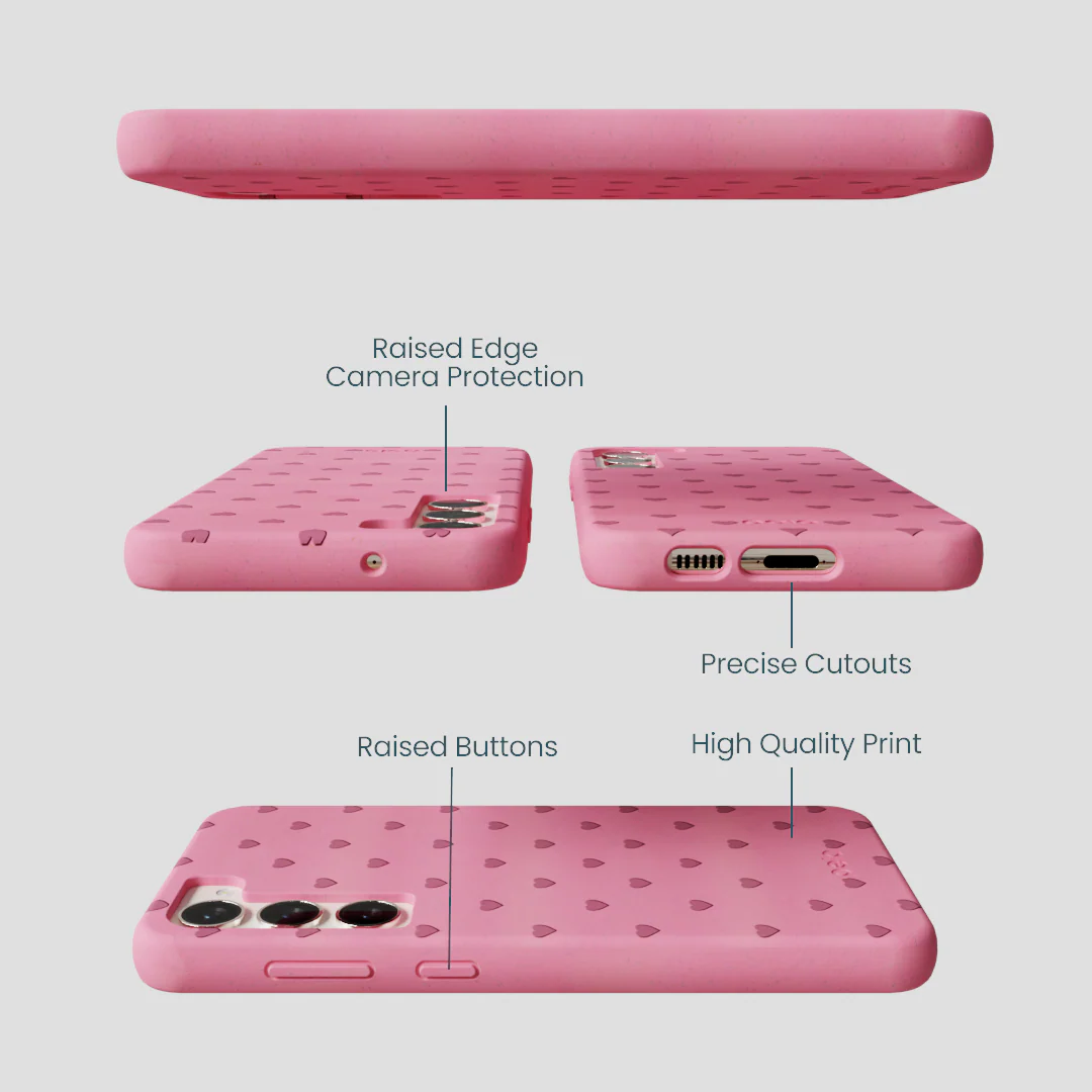 Bubblegum Pink Hearts Samsung Galaxy S24+(Plus) Case - Image 2
