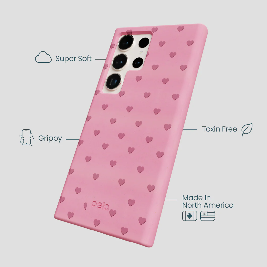 Bubblegum Pink Hearts Samsung Galaxy S24 Ultra Case - Image 3